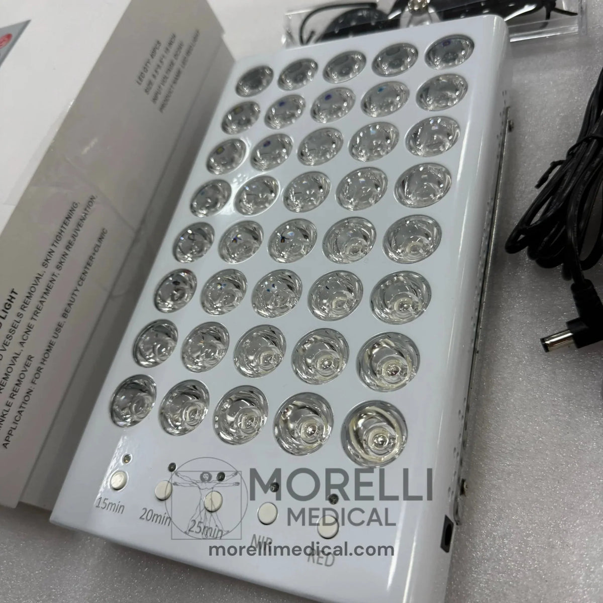 OxyRevo Elite36 Portable Soft Hyperbaric Chamber – close-up of a red light panel