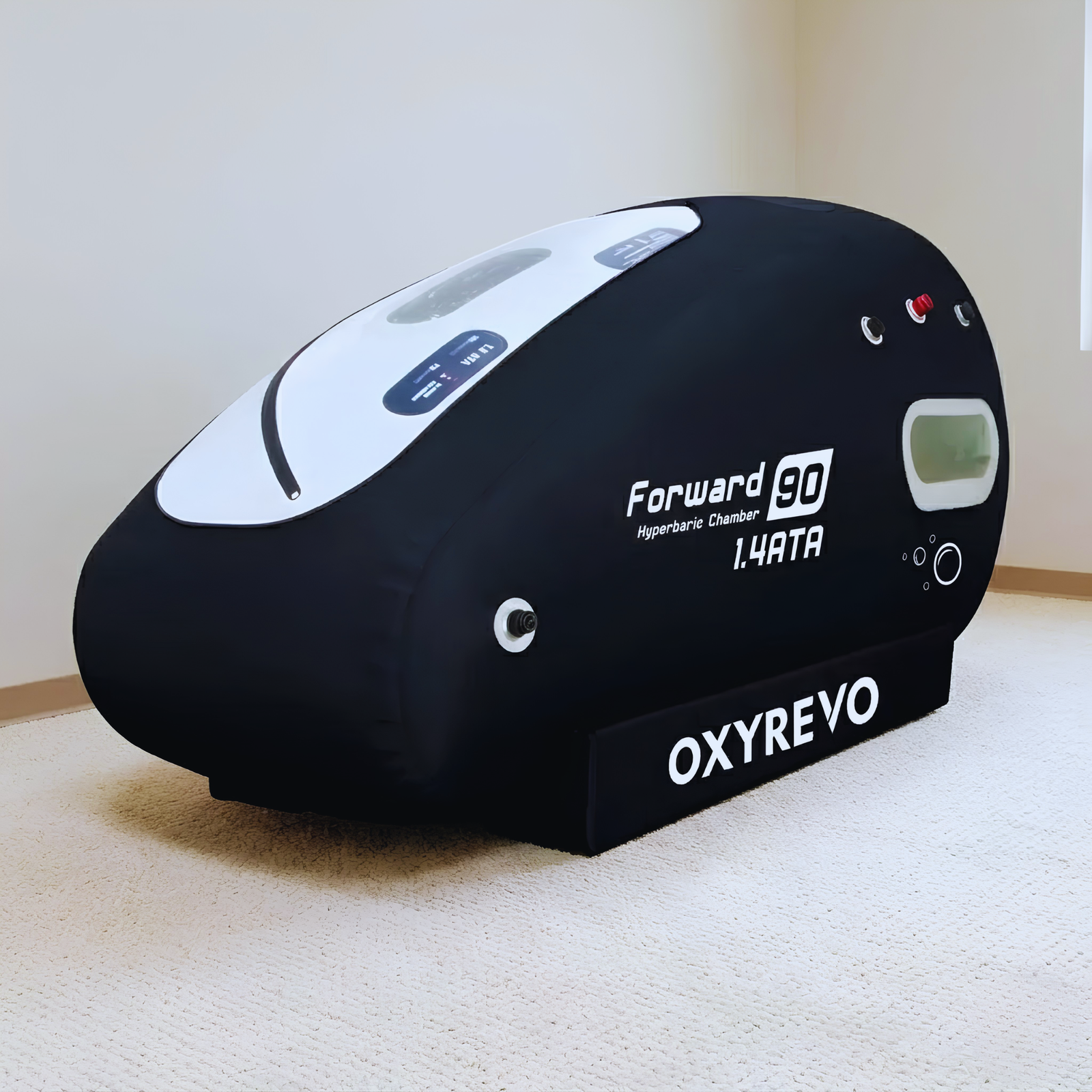 OxyRevo Forward90 MINI Portable Sitting Hyperbaric Chamber – black chamber