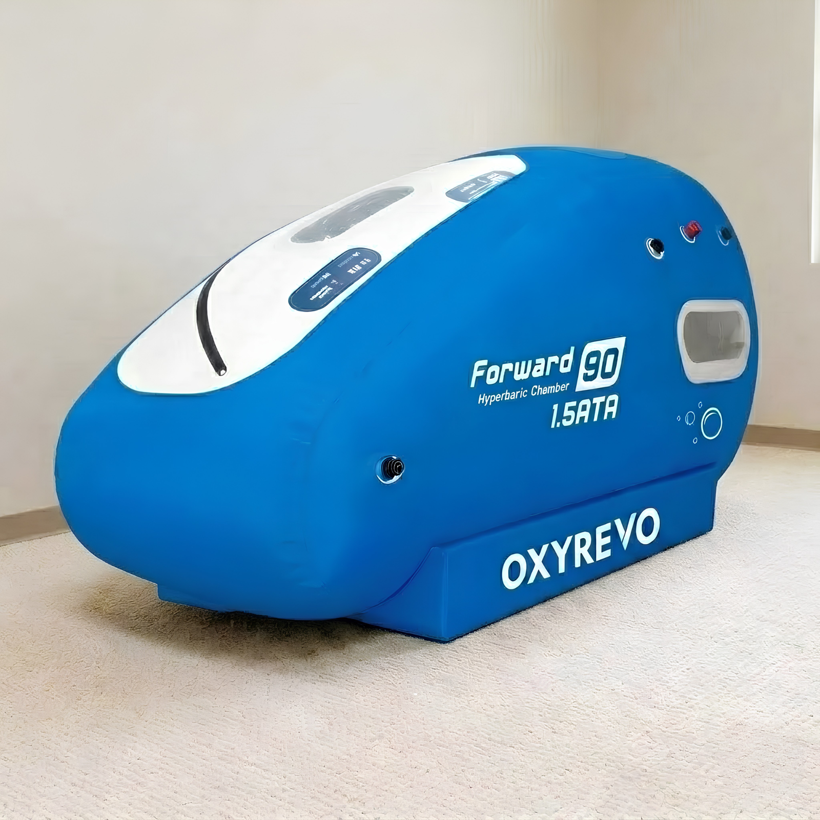 OxyRevo Forward90 MINI Portable Sitting Hyperbaric Chamber – blue chamber