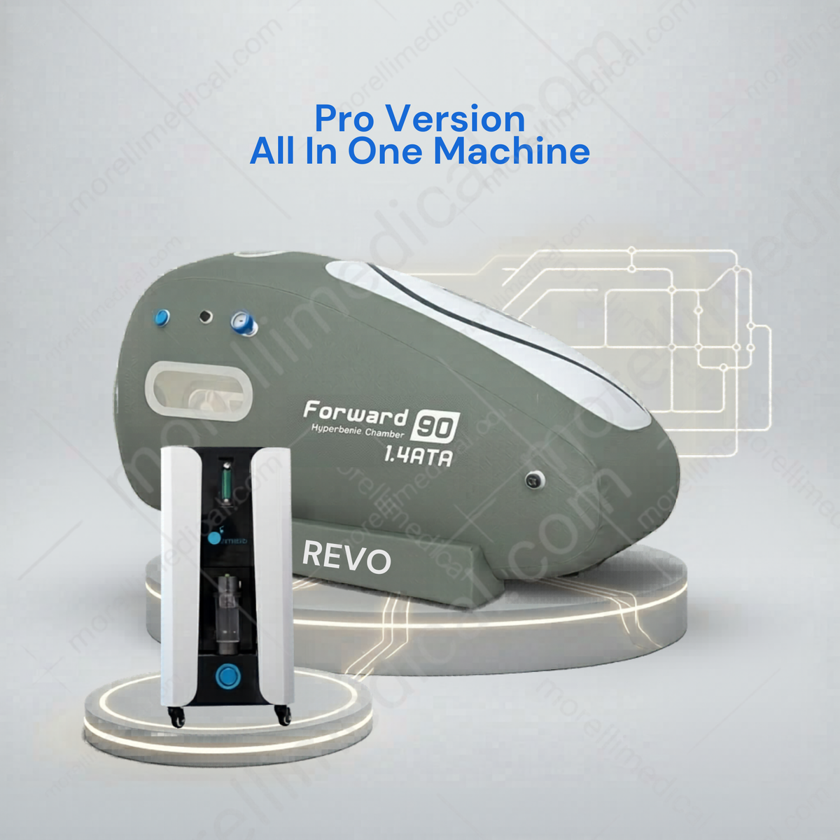 OxyRevo Forward90 MINI Portable Sitting Hyperbaric Chamber – pro all-in-one machine