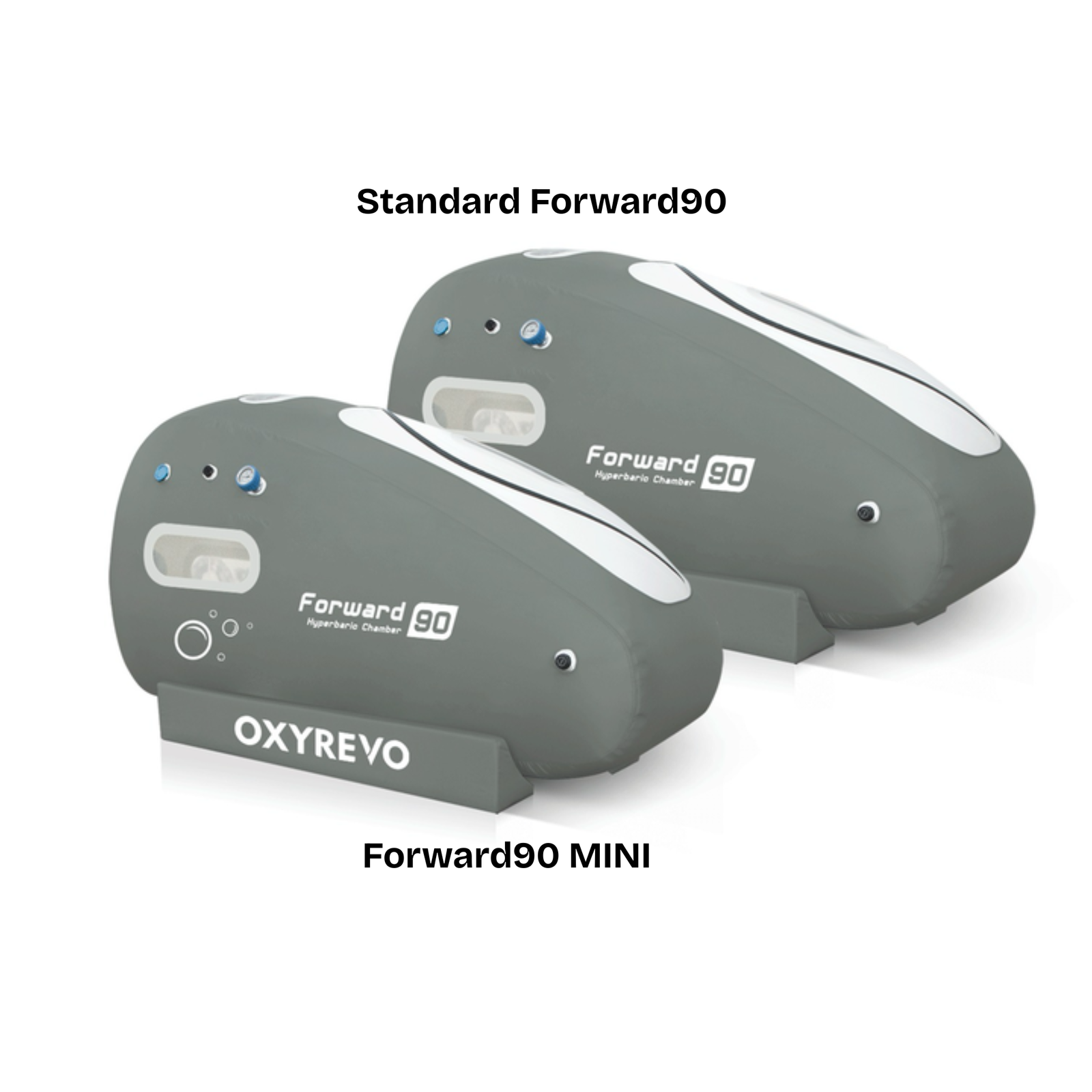 OxyRevo Forward90 MINI Portable Sitting Hyperbaric Chamber – two Forward90 Mini chambers