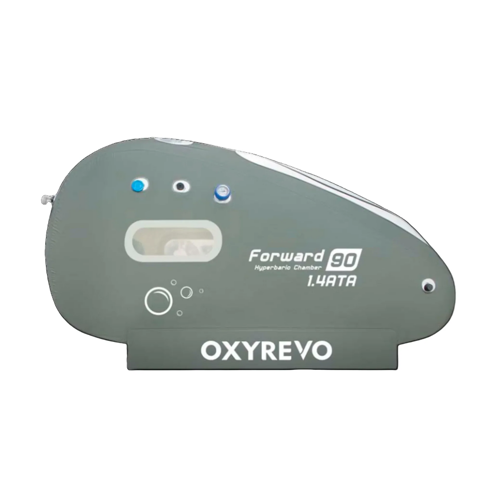 OxyRevo Forward90 Portable Sitting Hyperbaric Chamber – chamber side view