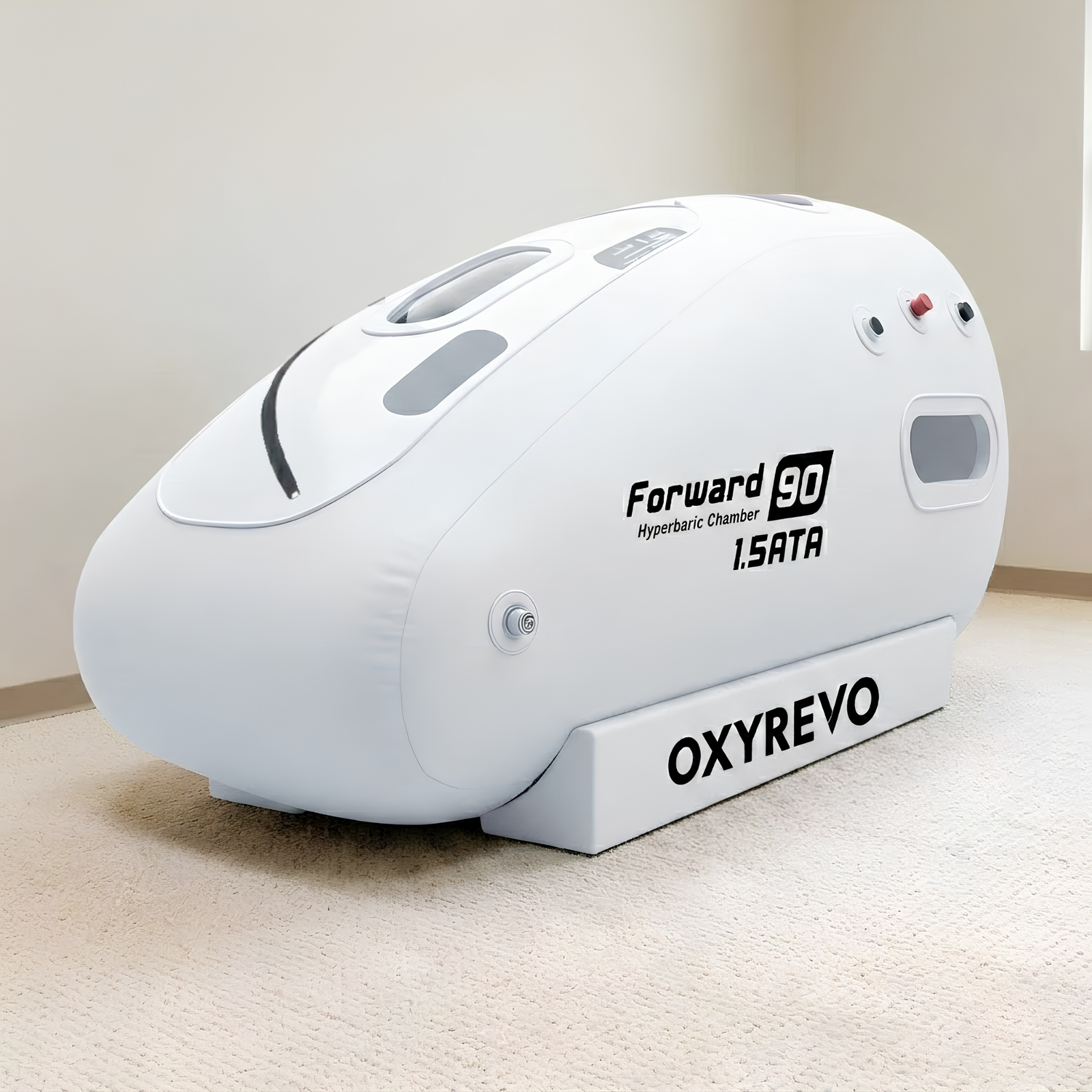 OxyRevo Forward90 Portable Sitting Hyperbaric Chamber – white chamber
