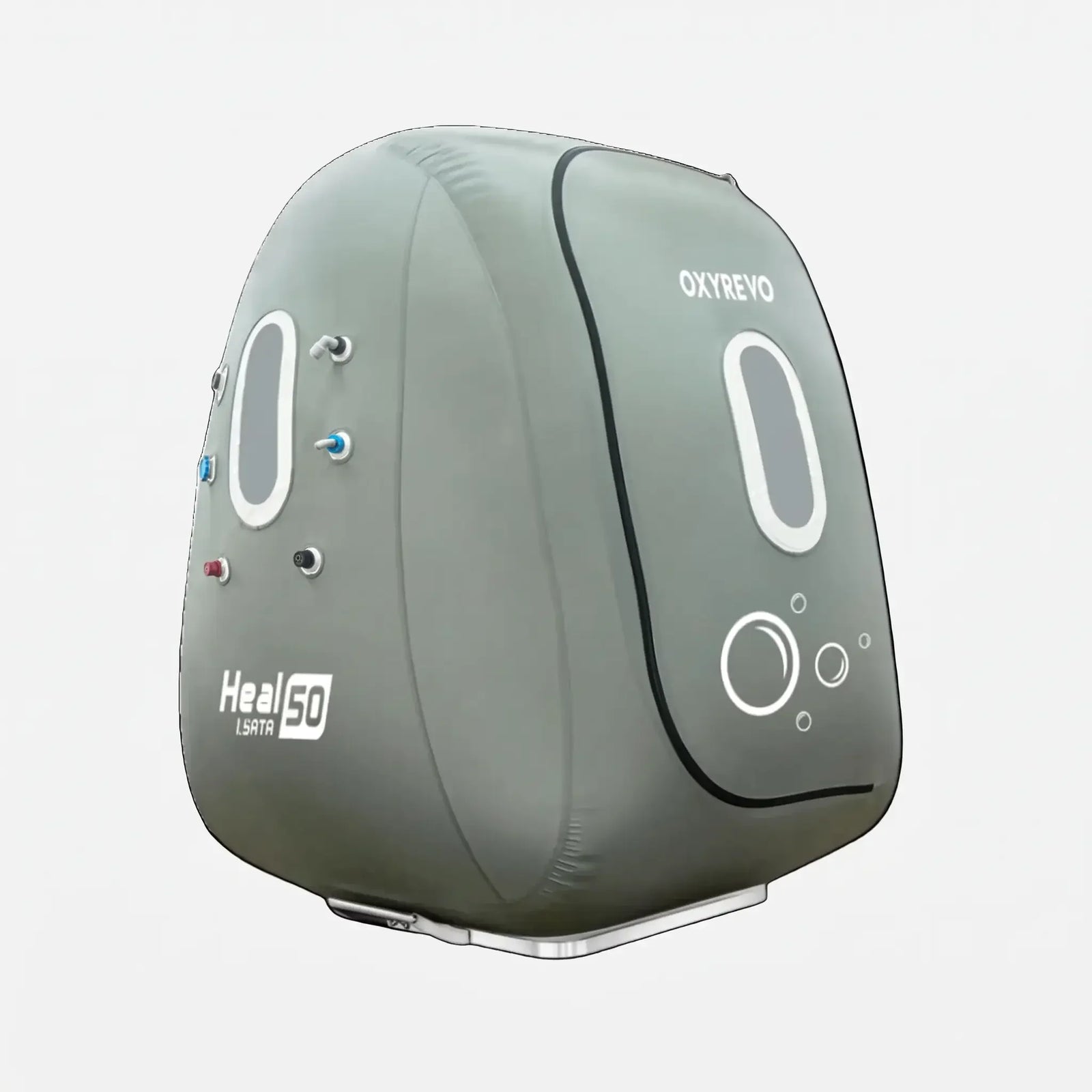 OxyRevo Heal50 Wheelchair-Accessible Soft Hyperbaric Chamber – chamber angled view