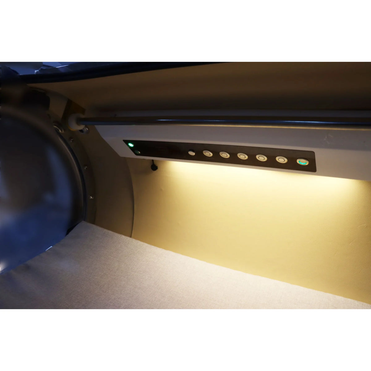 OxyRevo Quest30 Hard-Shell Hyperbaric Chamber – interior LED strip lights