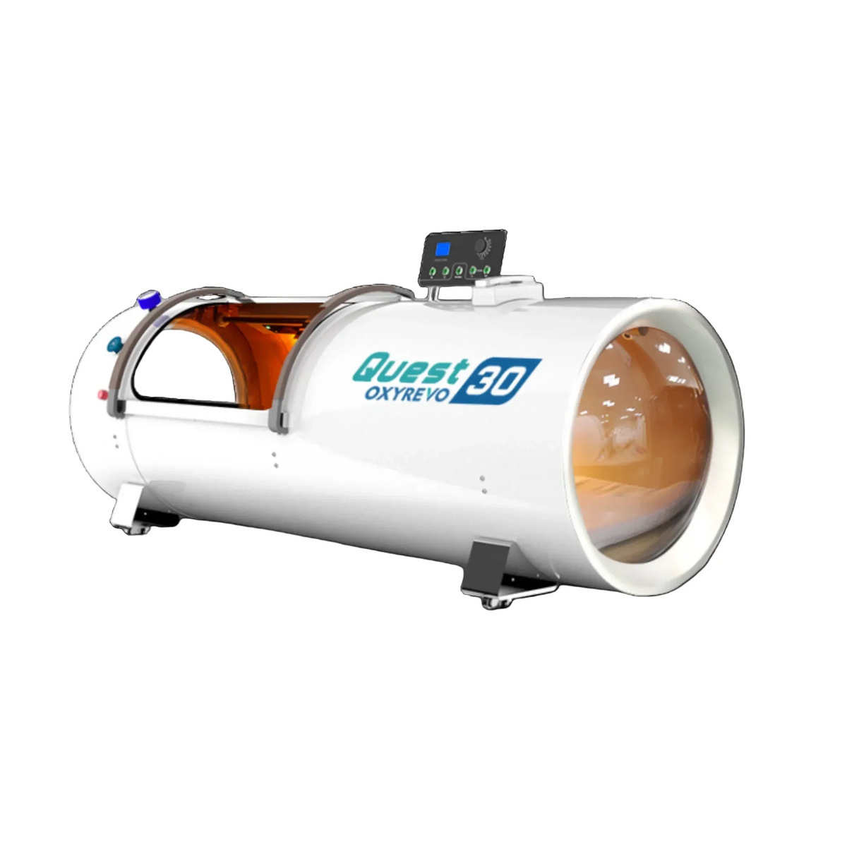 OxyRevo Quest30 Hard-Shell Hyperbaric Chamber – white chamber side view
