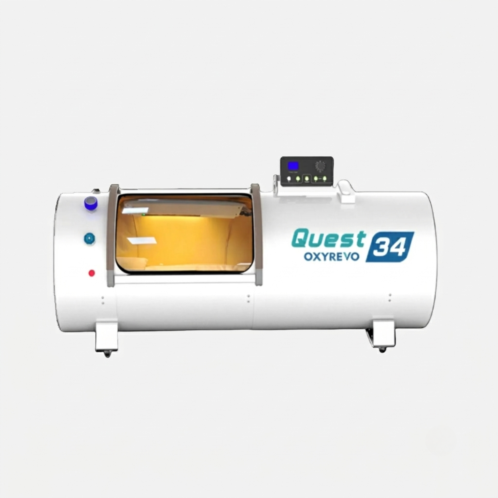 OxyRevo Quest34 Hard-Shell Hyperbaric Chamber – white chamber front view