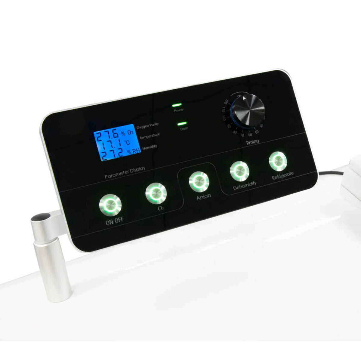 OxyRevo Quest36 Hard-Shell Hyperbaric Chamber – close-up of the control panel