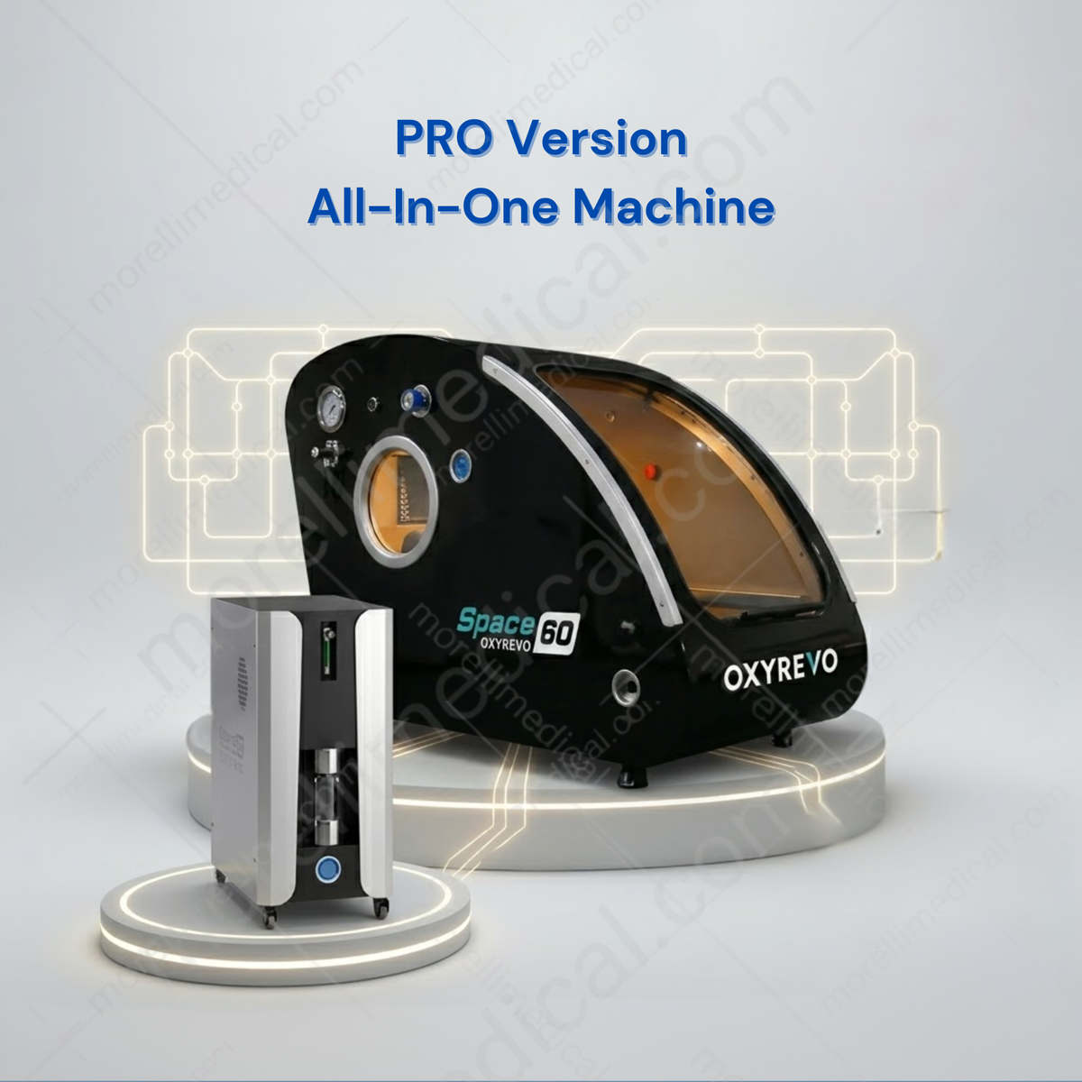 OxyRevo Space60 Hard-Shell Sitting Hyperbaric Chamber – pro version with all-in-one machine