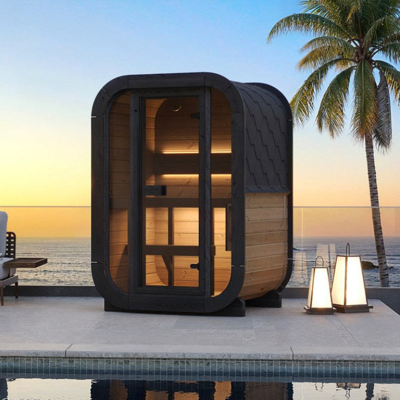 SaunaLife Model CL3G 2-Person Cube-Series Outdoor Sauna Kit