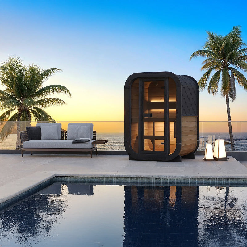 SaunaLife Model CL3G 2-Person Cube-Series Outdoor Sauna Kit