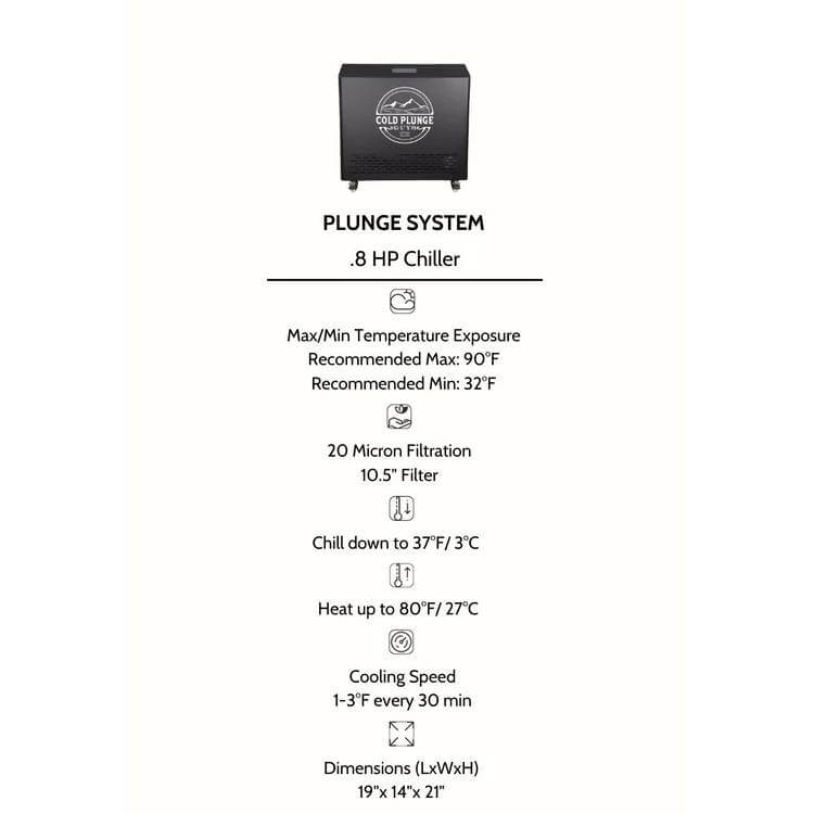 Dynamic Cold Therapy 0.8 HP Chiller (Cold/Heat) – Mid-Size WiFi-Enabled Temperature Control System for Plunge Tubs