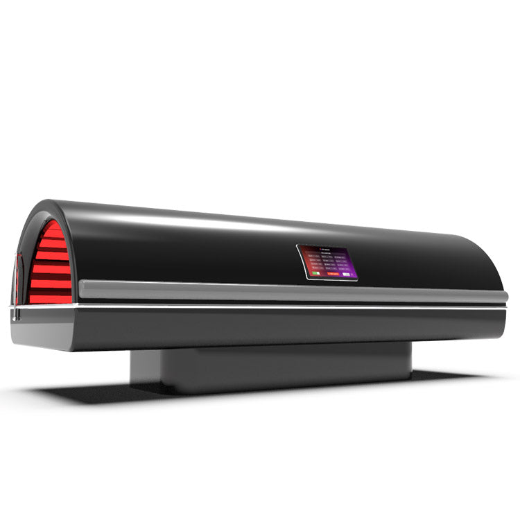 Solbasium Nova Full-Body Red Light Therapy Bed – black bed with red light front view