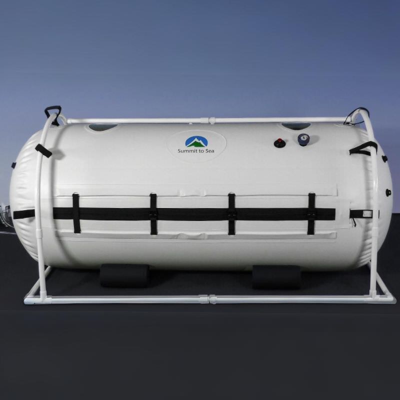 Summit to Sea Grand Dive 40" Hyperbaric Chamber – chamber on a dark blue background