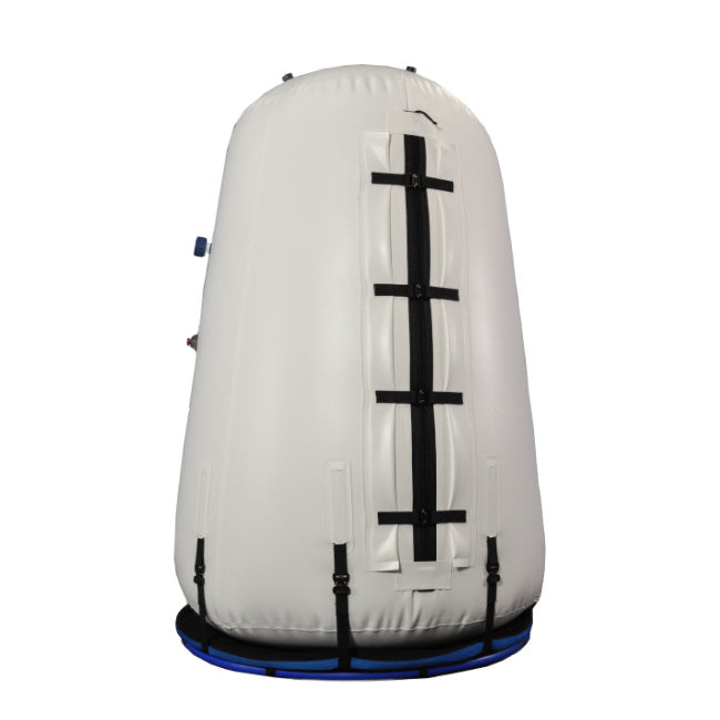 Summit to Sea Grand Dive Vertical 54" Upright Hyperbaric Chamber – side view showing the zipper