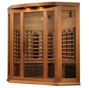 Maxxus 3-Person Corner Full Spectrum Infrared Sauna (Canadian Red Cedar)