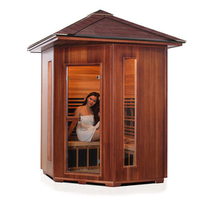 Enlighten Sauna Rustic 4 Corner Full Spectrum Infrared Sauna